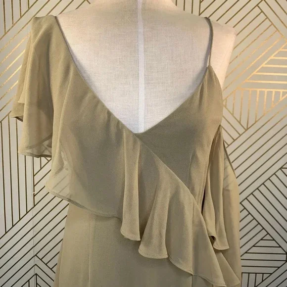 Keepsake the Label Cosmic Girl Ruffle Dress in Willow Tan Beige Green Size Small - Picture 3 of 11
